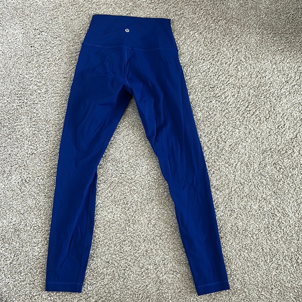 Cobalt Blue Lululemon Wunder Under. Size 4, 25 inch inseam.